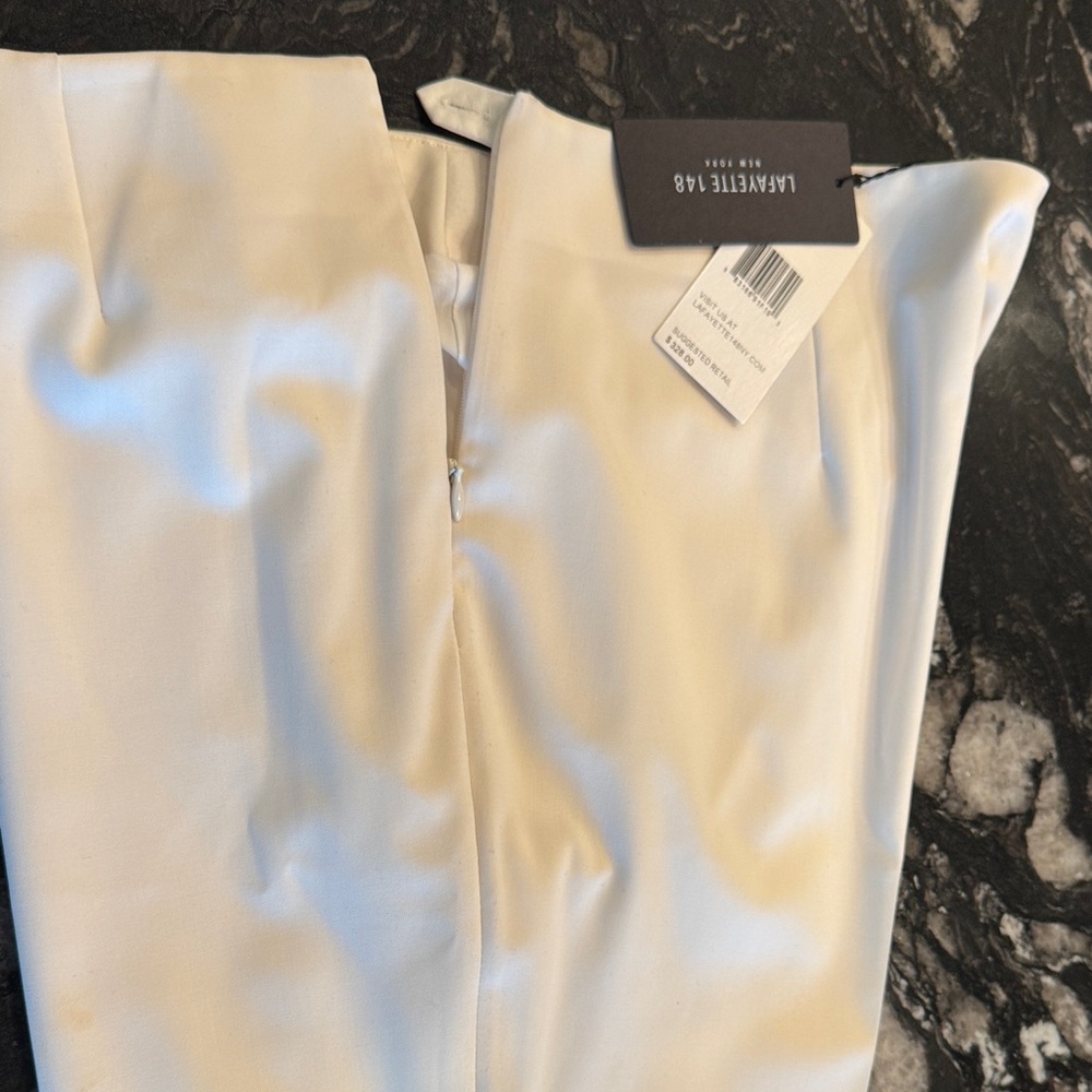 Lafayette 148 Elegant Ivory Ankle Pant
